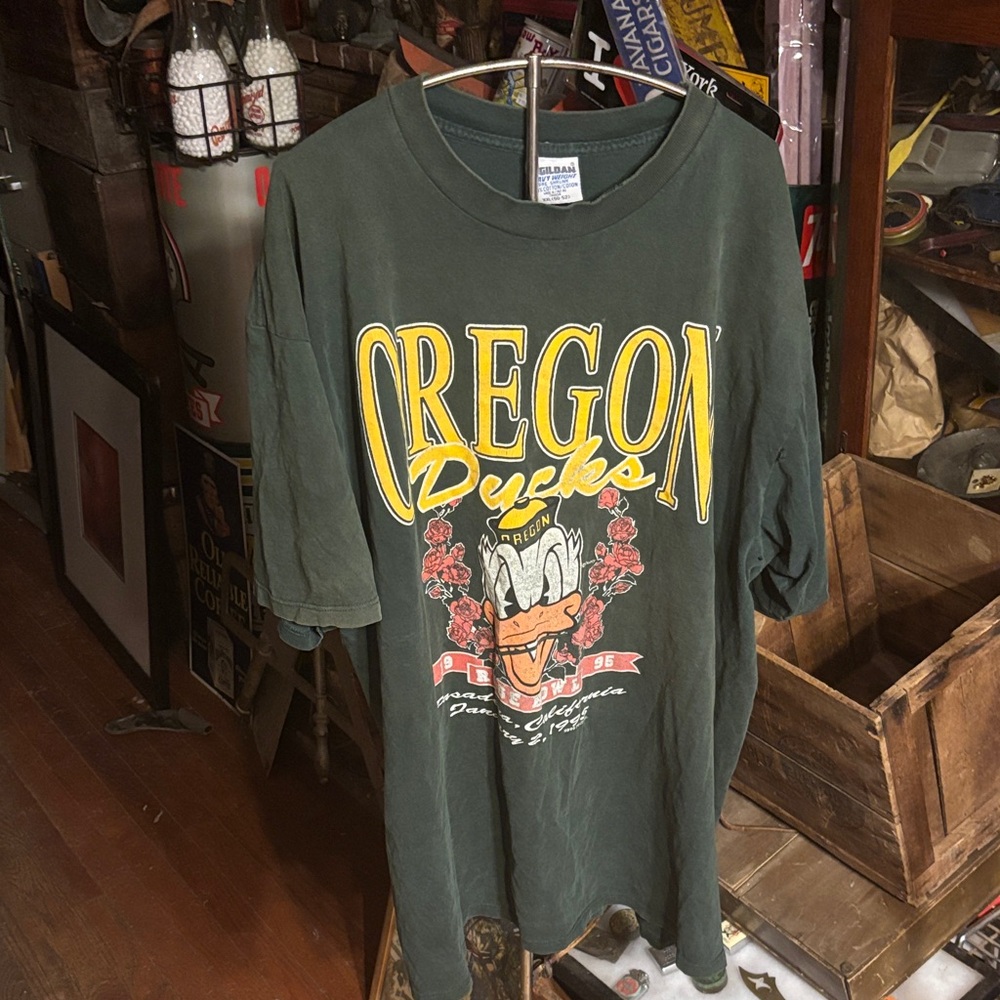 Gildan vintage 1995 rose bowl Dark Green Oregon Ducks Tee